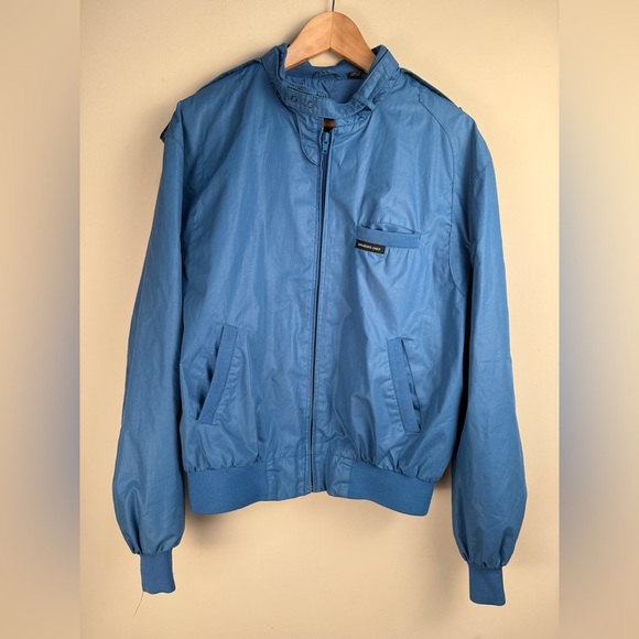 Vtg Members Only Jacket Mens 44 Steel Blue Classic Bomber 80s/90s Retro Grandpa - Picture 1 of 16